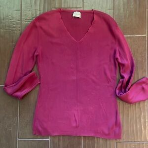 Maroon v neck top